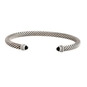David Yurman Onyx & Diamond Classic Cable Cuff